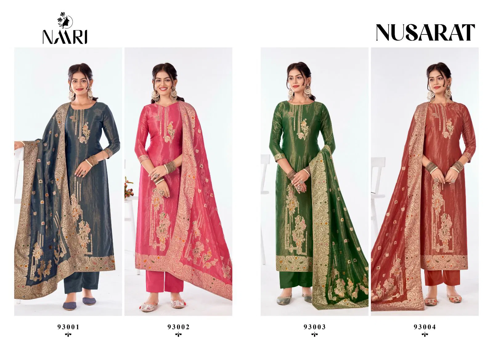 Nusarat By Naari Simer Jacquard Designer Salwar Suits Wholesale Price In Surat